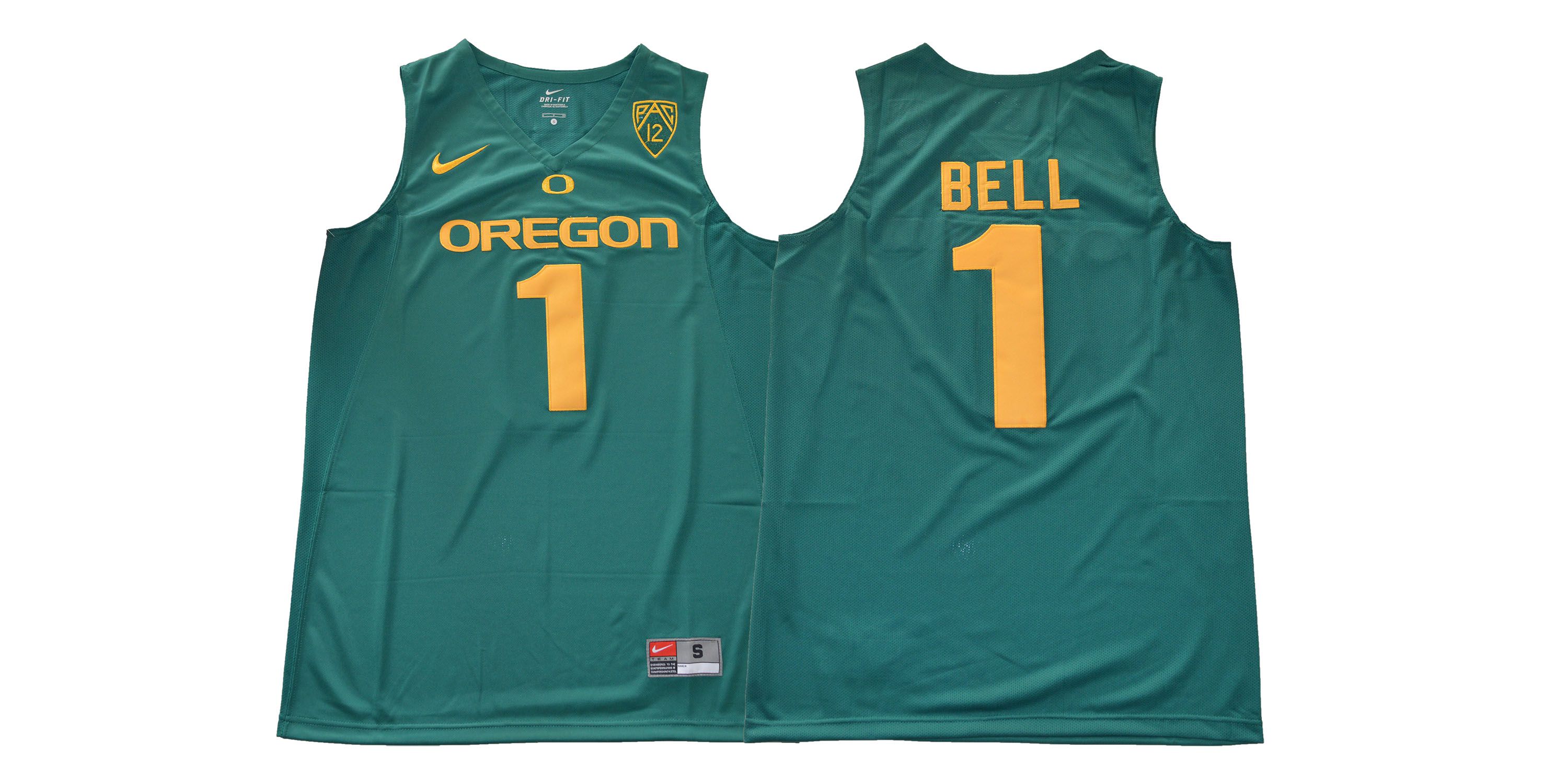 Men Oregon Ducks 1 Bell Green NCAA Jerseys1